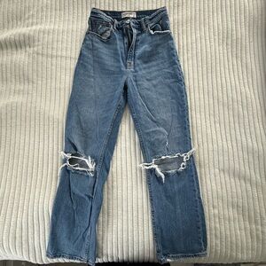 Abercrombie & Fitch High Rise Distressed Blue Jeans